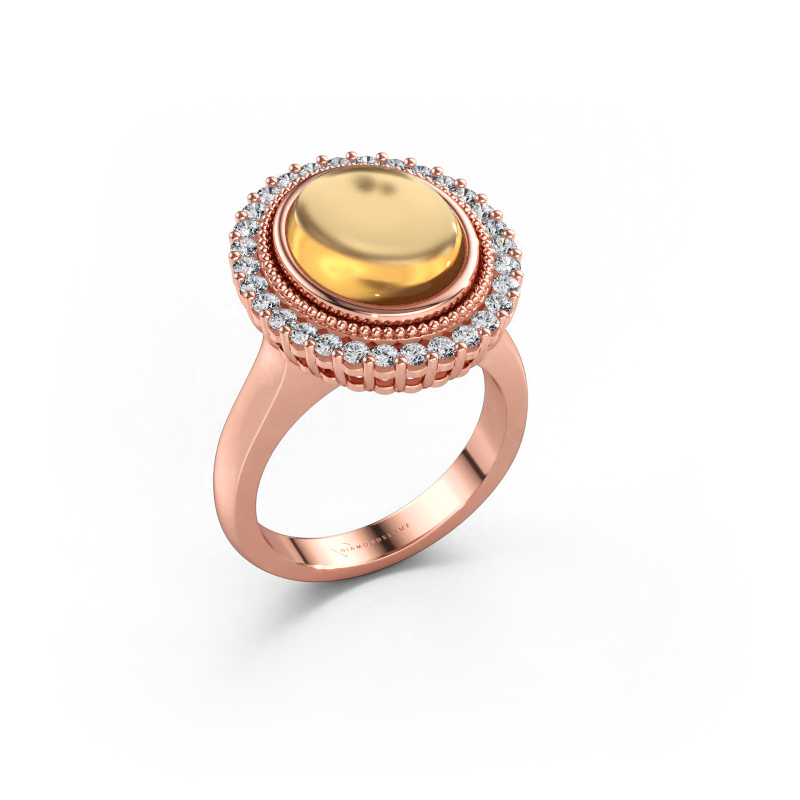 Bild av Ring Mila 585 roséguld Citrin 12x10 mm