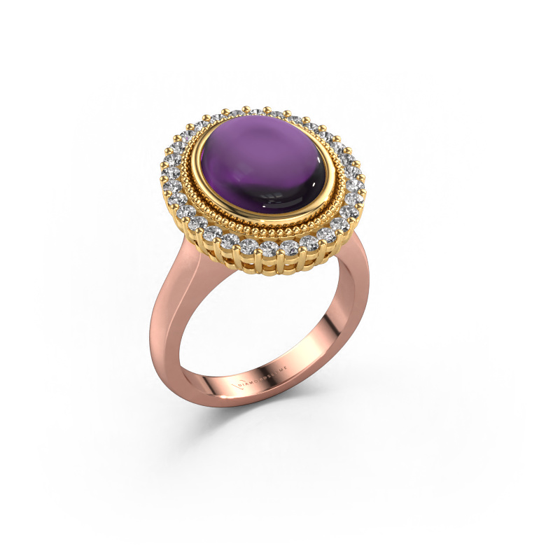 Image of Ring Mila 585 rose gold Amethyst 12x10 mm