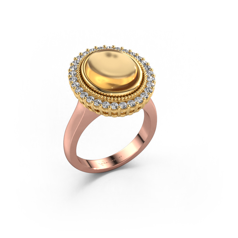 Bild von Ring Mila 585 Roségold Citrin 12x10 mm