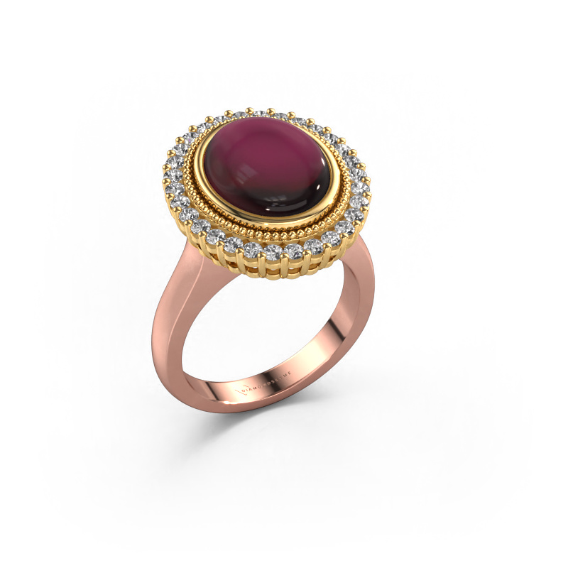 Image of Ring Mila 585 rose gold Garnet 12x10 mm