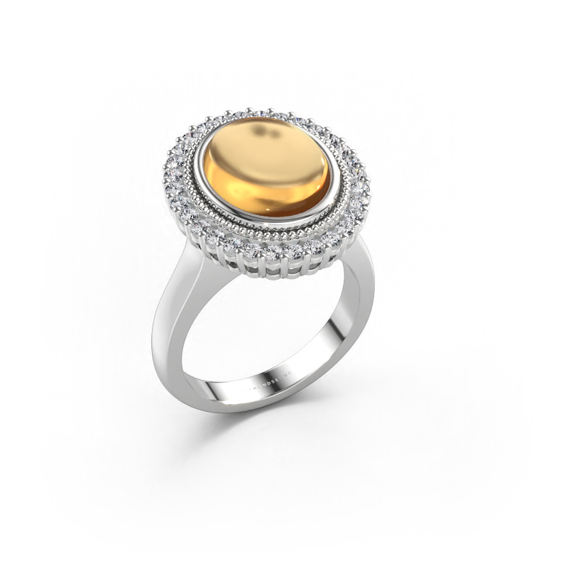 Immagine di Anello Mila 585 oro bianco Citrino 12x10 mm