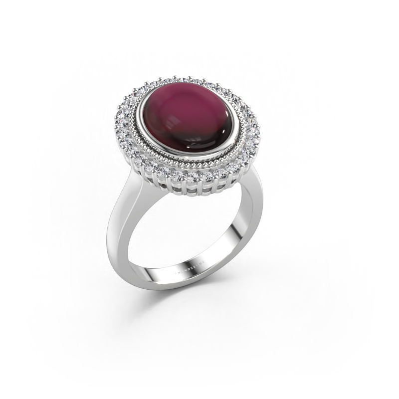 Bild von Ring Mila 585 Weißgold Granat 12x10 mm