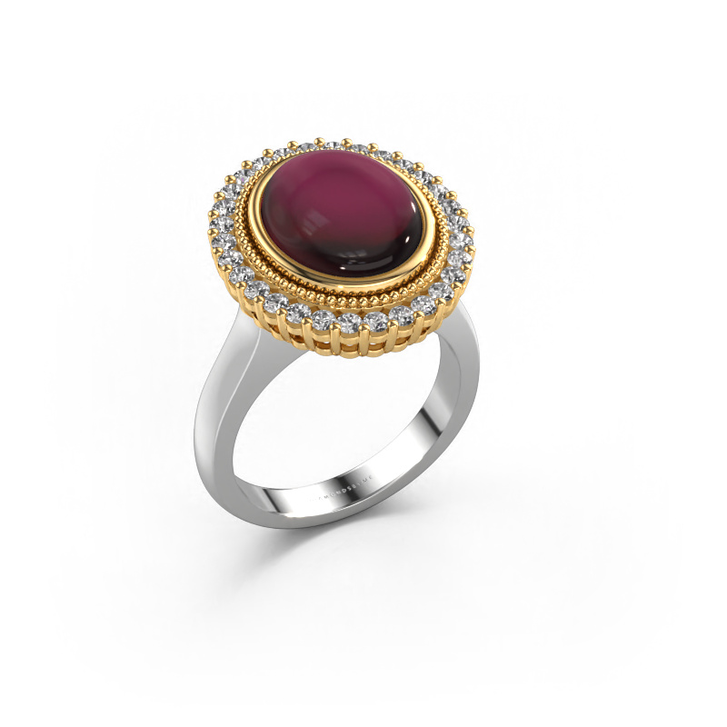 Image of Ring Mila 585 white gold Garnet 12x10 mm