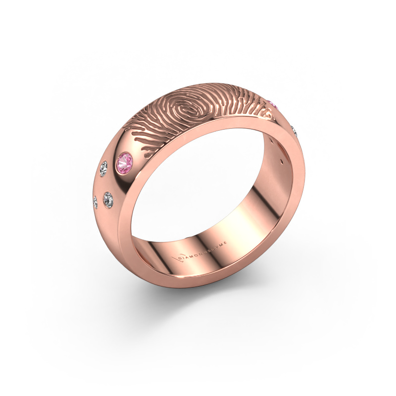 Image of Wedding ring Minke 585 rose gold ±0.24x0.09in Pink sapphire 2 mm