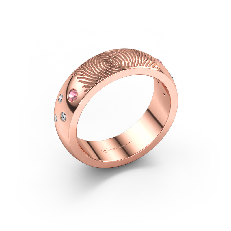 Bild av Vigselring Minke 585 roséguld ±6 x 2,3 mm Rosa turmalin 2 mm
