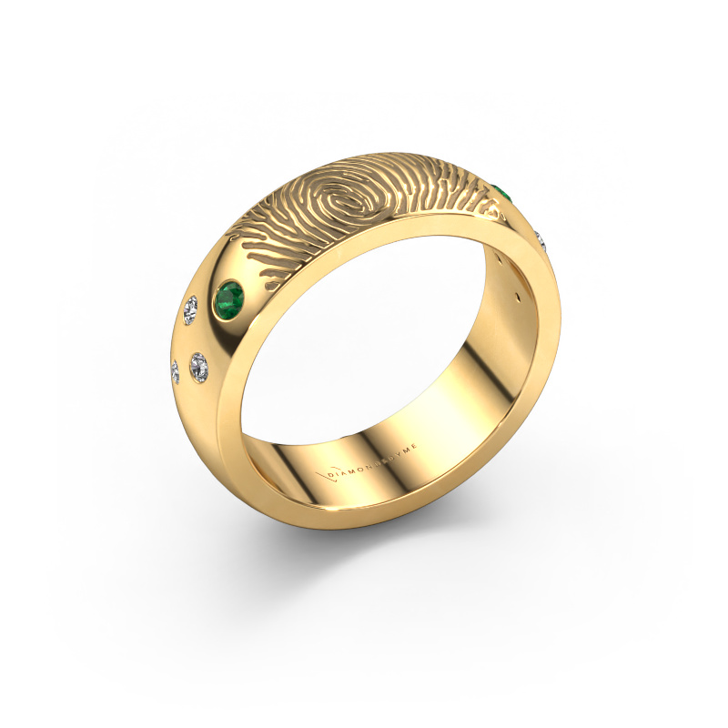 Bild von Ehering Minke 585 Gold ±6x2.3 mm Smaragd 2 mm