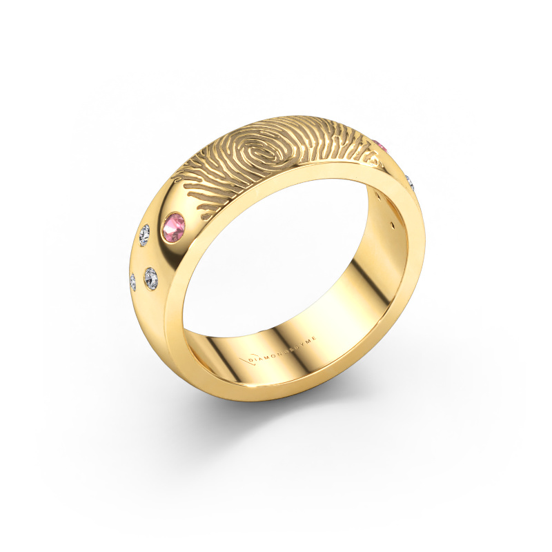 Bild von Ehering Minke 585 Gold ±6 x 2,3 mm Turmalin rosa 2 mm