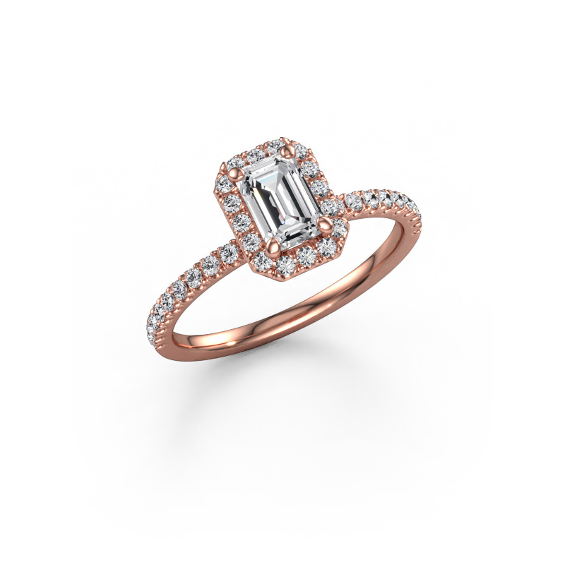 Image de Bague de fiançailles Miranda EME 585 or rose Diamant synthétique 1.074 crt