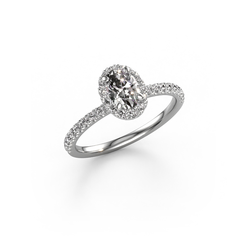Bild von Verlobungsring Miranda ovl 950 Platin Diamant 0.945 crt