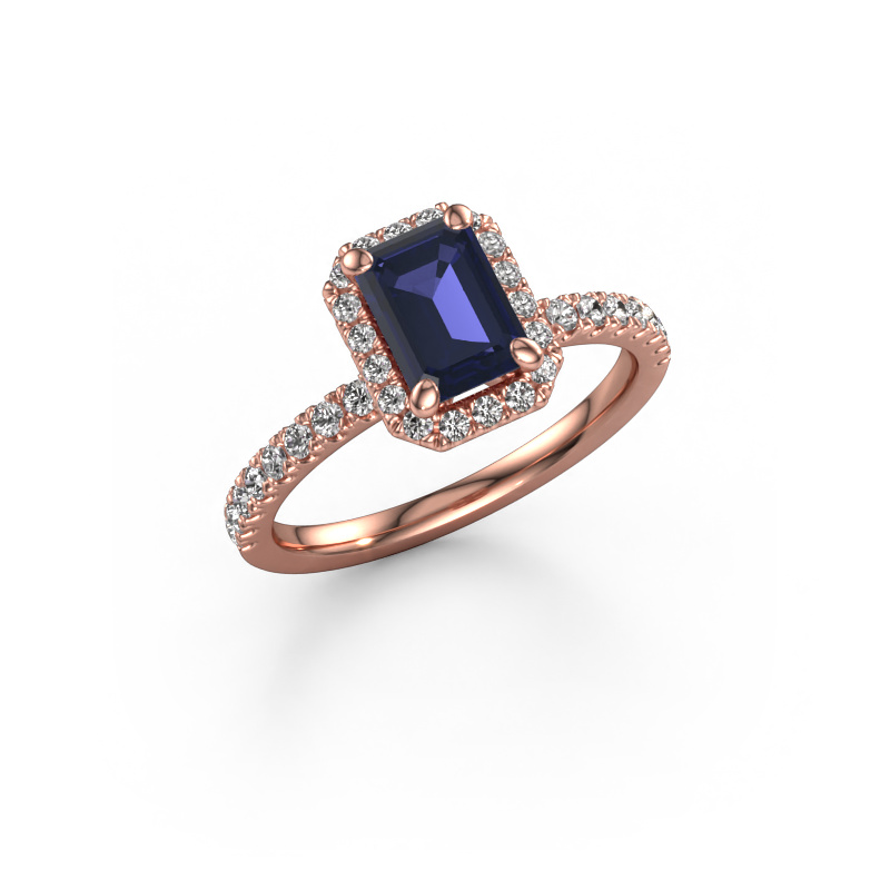 Image of Engagement ring Miranda eme 585 rose gold Sapphire 7x5 mm