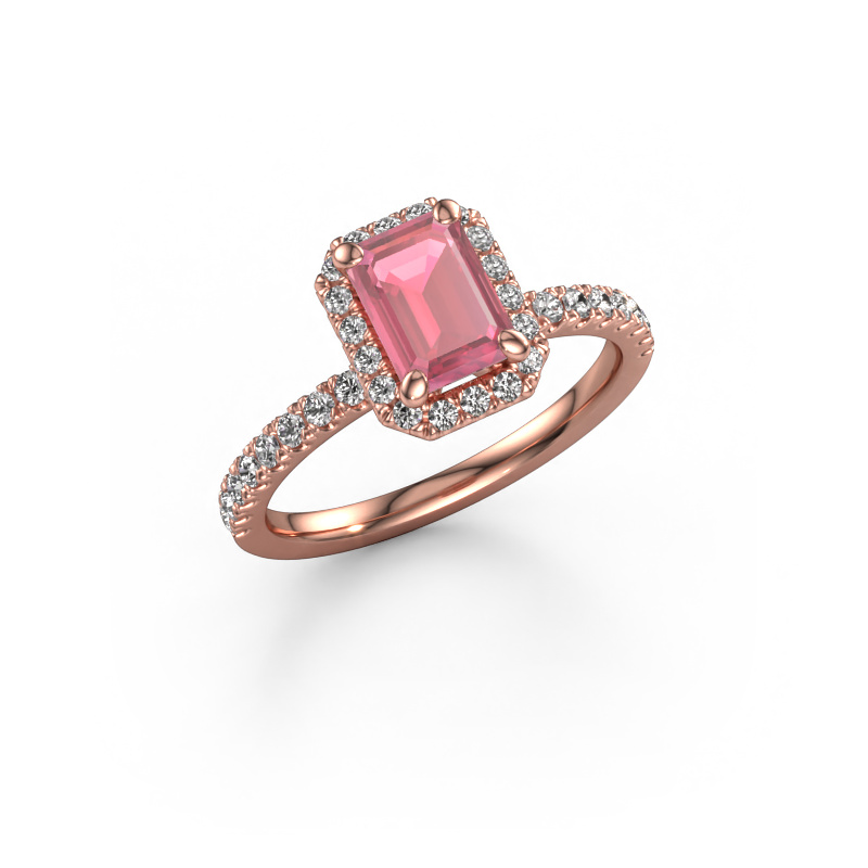 Bild von Verlobungsring Miranda eme 585 Roségold Turmalin rosa 7x5 mm