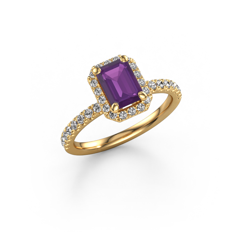 Bild von Verlobungsring Miranda eme 585 Gold Amethyst 7x5 mm