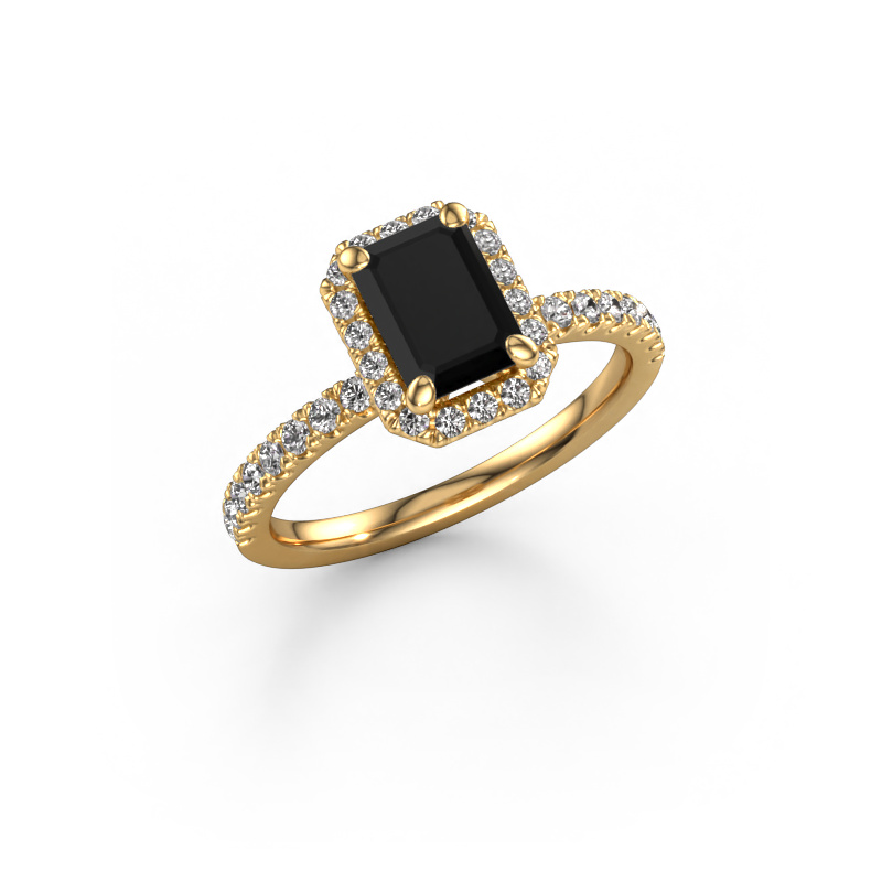 Bild von Verlobungsring Miranda eme 585 Gold Schwarz Diamant 1.845 crt