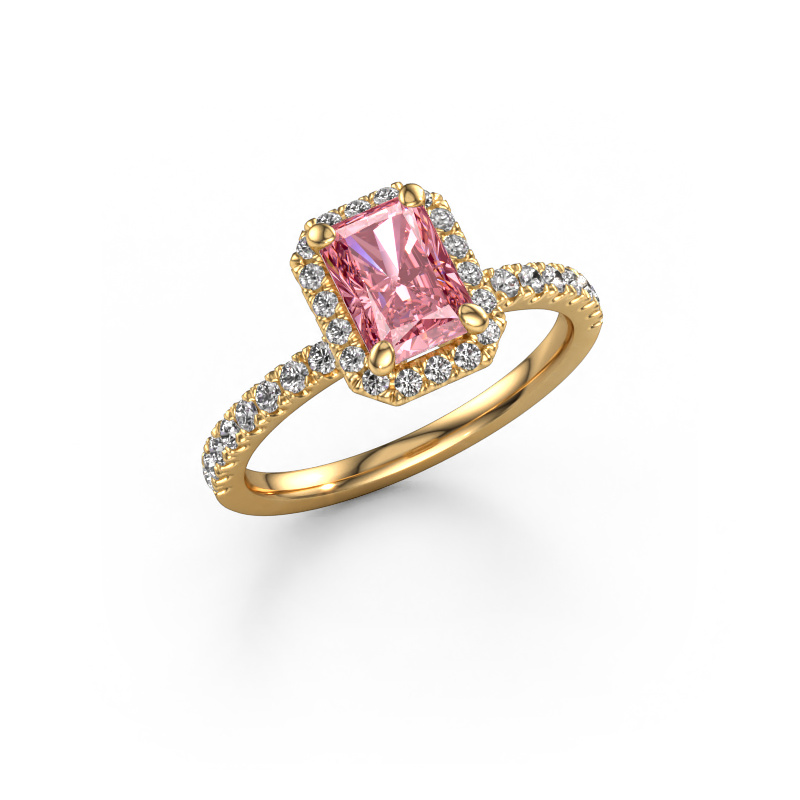 Bild von Verlobungsring Miranda rad 585 Gold Rosa Labordiamant 7x5 mm