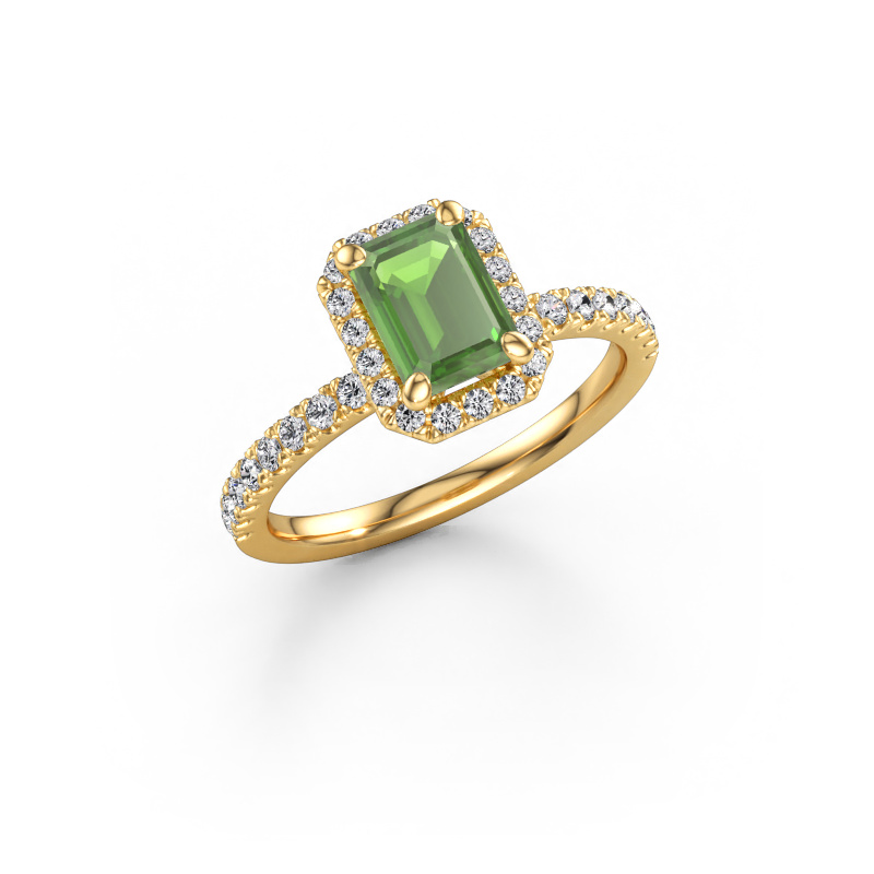 Bild von Verlobungsring Miranda EME 585 Gold Turmalin grün 7x5 mm