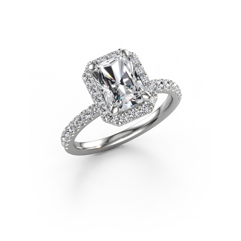 Image de Bague de fiançailles Miranda RAD 585 or blanc Diamant synthétique 2.332 crt