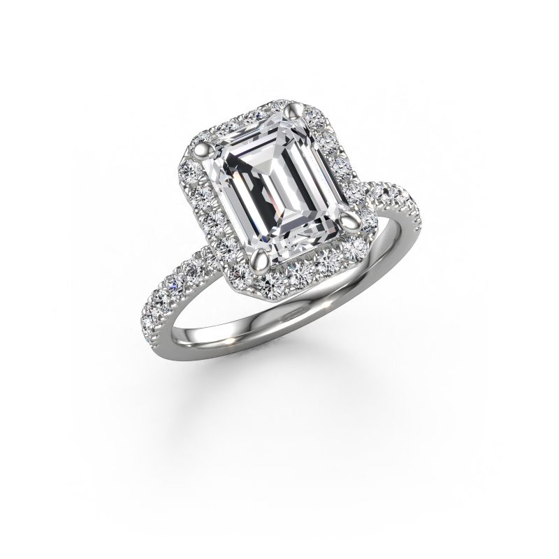 Image de Bague de fiançailles Miranda EME 585 or blanc Diamant synthétique 3.288 crt