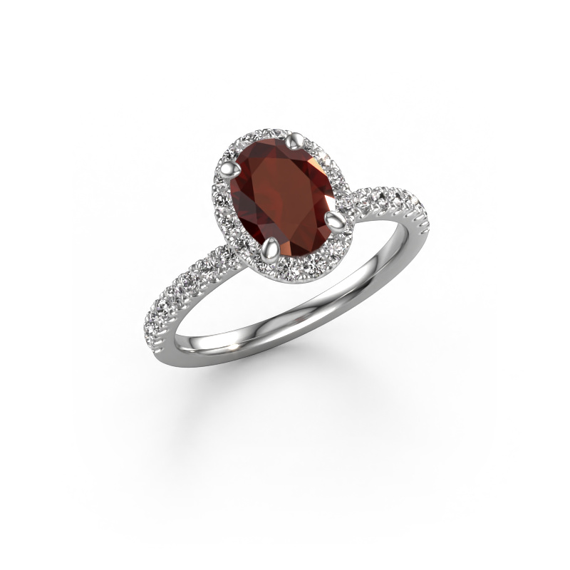 Image of Engagement ring Miranda ovl 950 platinum Garnet 8x6 mm