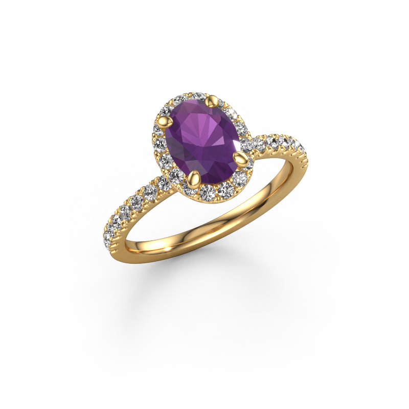 Image of Engagement ring Miranda ovl 585 gold Amethyst 8x6 mm