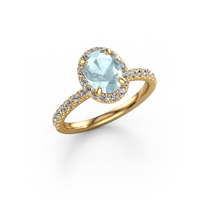 Image of Engagement ring Miranda ovl 585 gold Aquamarine 8x6 mm