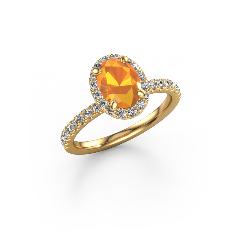 Bild von Verlobungsring Miranda ovl 585 Gold Citrin 8x6 mm