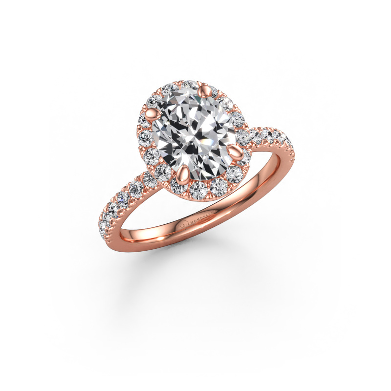 Afbeelding van Verlovingsring Miranda OVL 585 rosé goud Diamant 2.488 crt