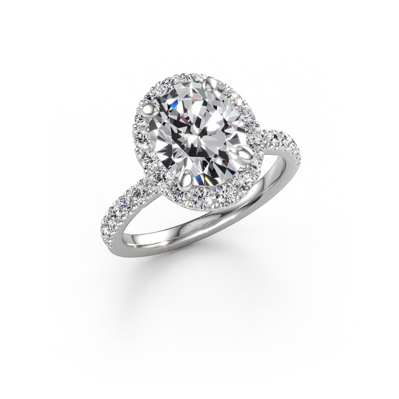 Afbeelding van Verlovingsring Miranda OVL 585 witgoud Lab-grown diamant 3.50 crt