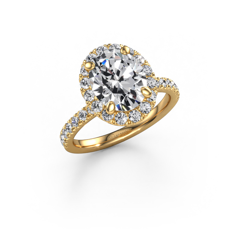 Image of Engagement ring Miranda OVL 585 gold Lab grown diamond 3.50 crt