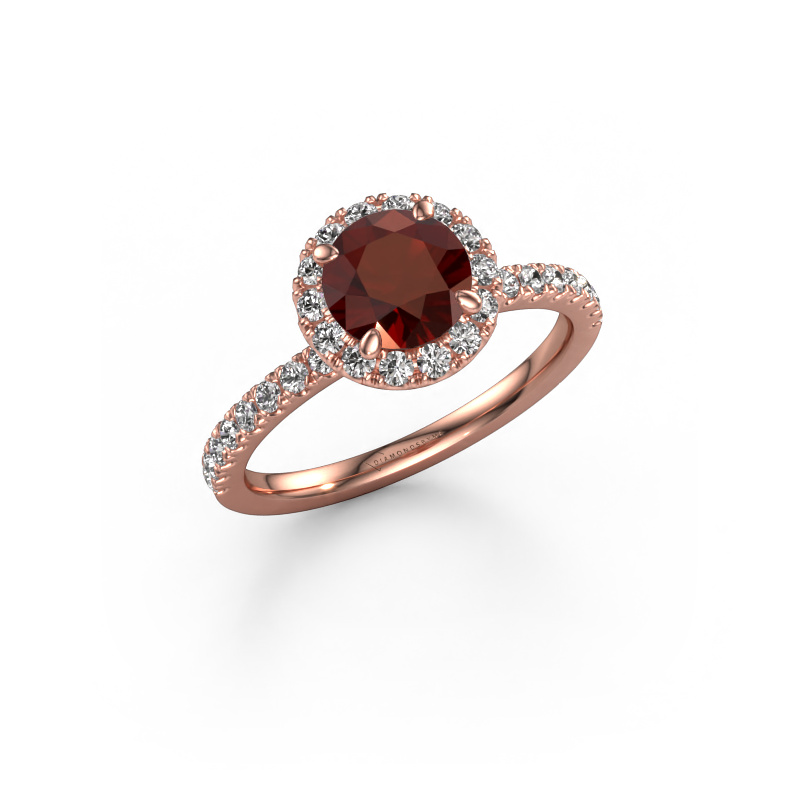 Image of Engagement ring Miranda rnd 585 rose gold Garnet 6.5 mm