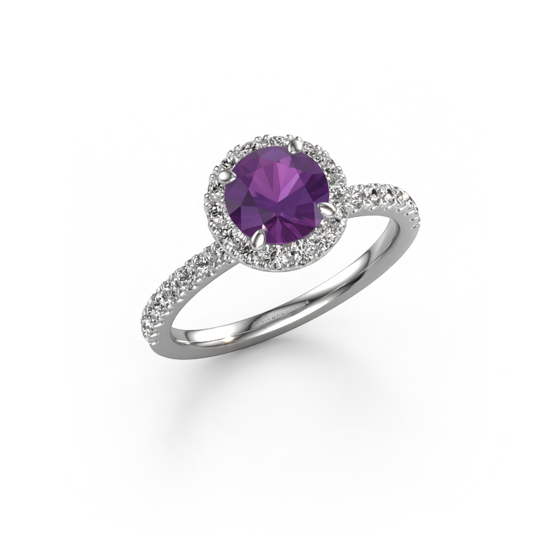 Bild von Verlobungsring Miranda rnd 585 Weißgold Amethyst 6.5 mm