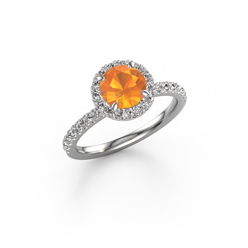 Image of Engagement ring Miranda rnd 585 white gold Citrin 6.5 mm