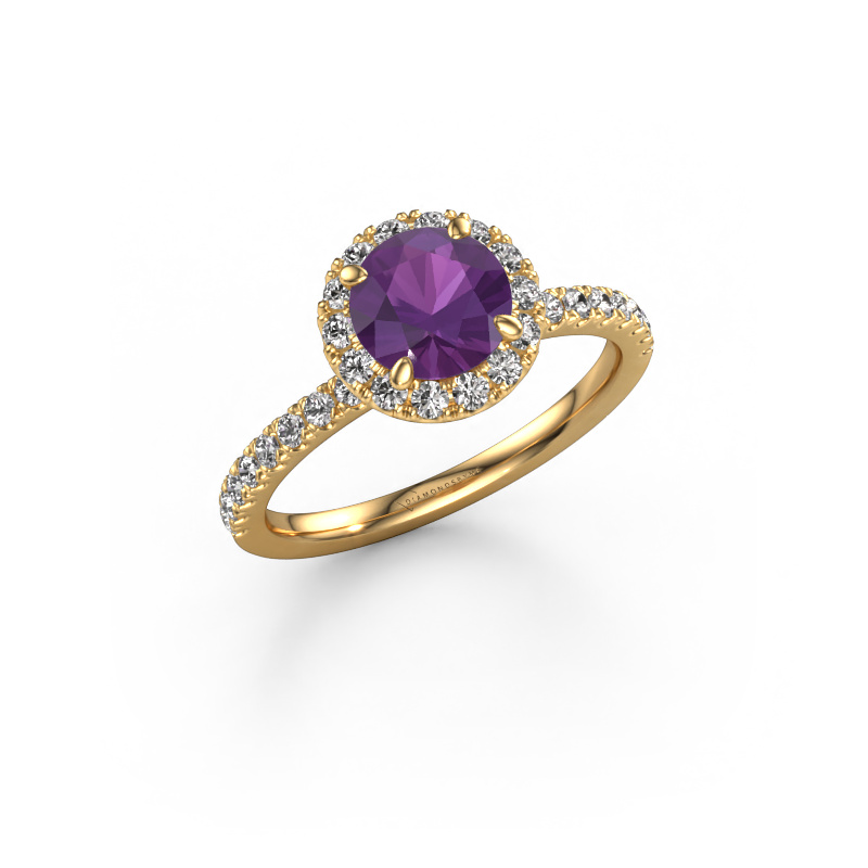 Image of Engagement ring Miranda rnd 585 gold Amethyst 6.5 mm