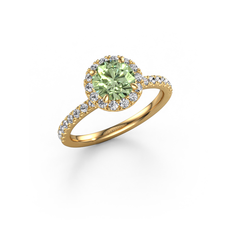 Image of Engagement ring Miranda RND 585 gold Green lab grown diamond 6.5 mm