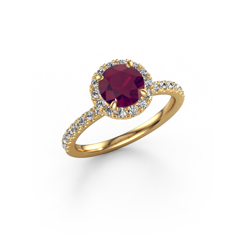 Image de Bague de fiançailles Miranda rnd 585 or jaune Rhodolite 6.5 mm