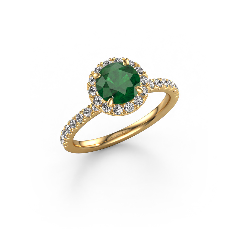 Image of Engagement ring Miranda rnd 585 gold Emerald 6.5 mm