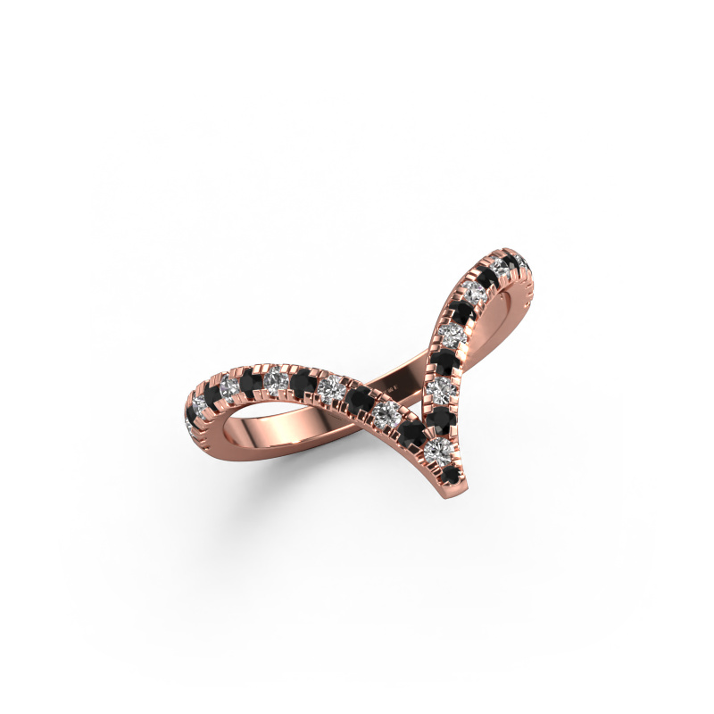 Image of Ring Mirtha 585 rose gold Black diamond 0.453 crt