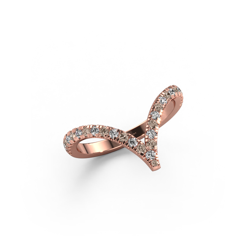 Image of Ring Mirtha 585 rose gold Brown diamond 0.41 crt