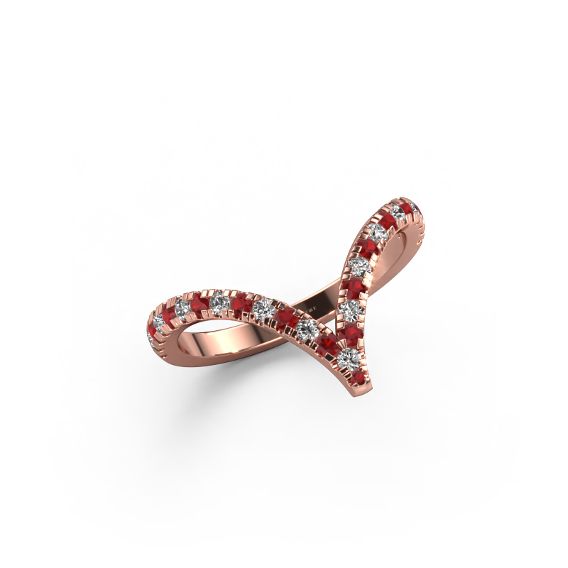 Bild von Ring Mirtha 585 Roségold Rubin 1.5 mm