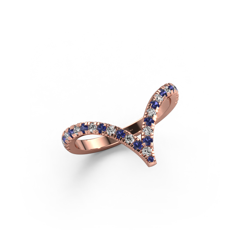 Bild von Ring Mirtha 585 Roségold Saphir 1.5 mm