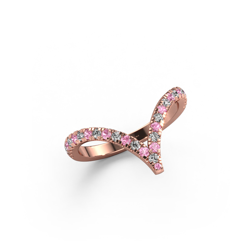 Image of Ring Mirtha 585 rose gold Pink sapphire 1.5 mm