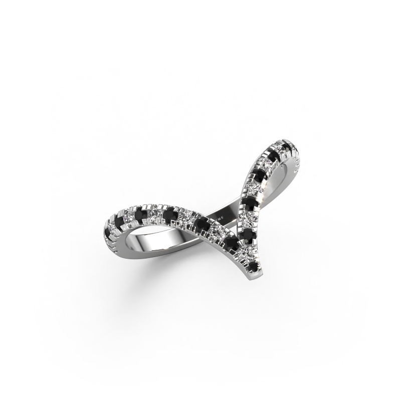 Image of Ring Mirtha 585 white gold Black diamond 0.453 crt