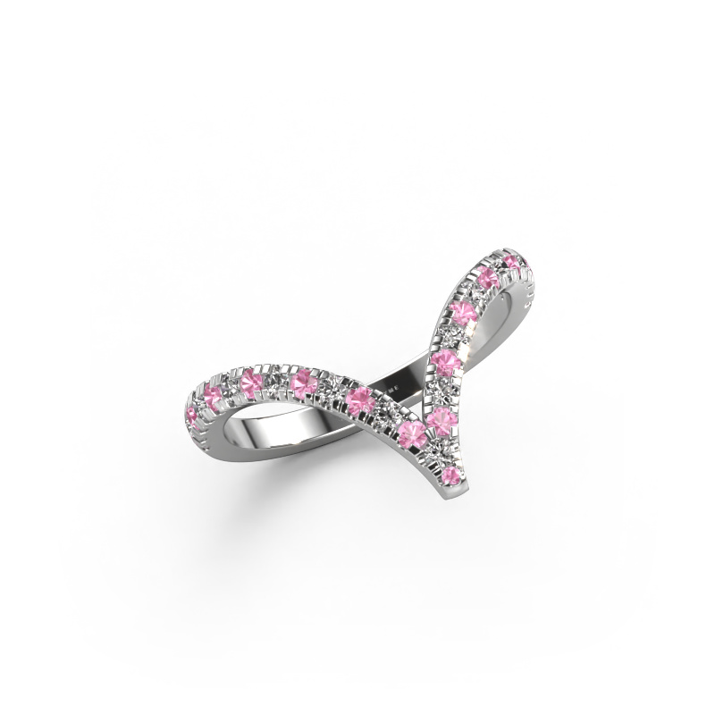 Image of Ring Mirtha 585 white gold Pink sapphire 1.5 mm