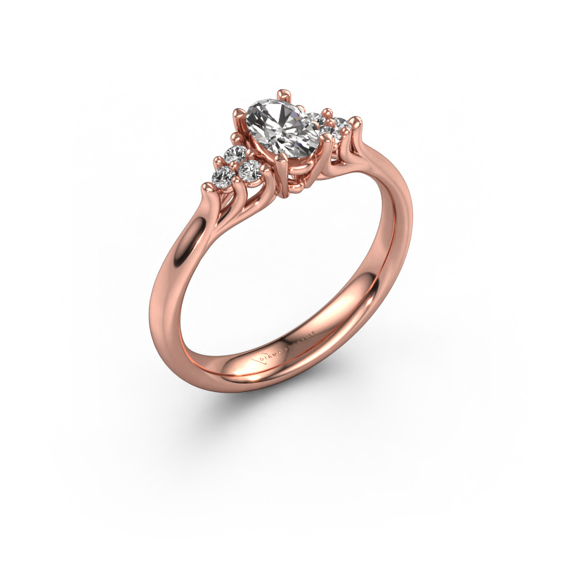 Image of Engagement ring Monika OVL 585 rose gold Diamond 0.508 crt