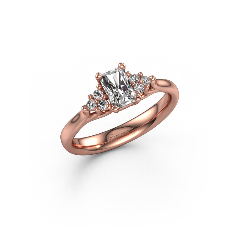 Image de Bague de fiançailles Monika RAD 585 or rose Diamant synthétique 0.758 crt