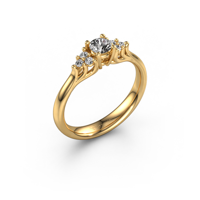 Image de Bague de fiançailles Monika RND 585 or jaune Diamant 0.358 crt