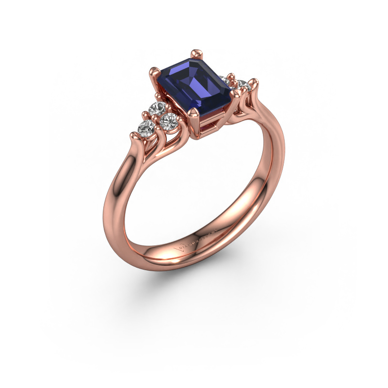Image of Engagement ring Monika EME 585 rose gold Sapphire 7x5 mm