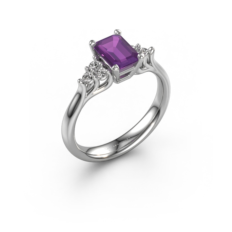 Image of Engagement ring Monika EME 950 platinum Amethyst 7x5 mm