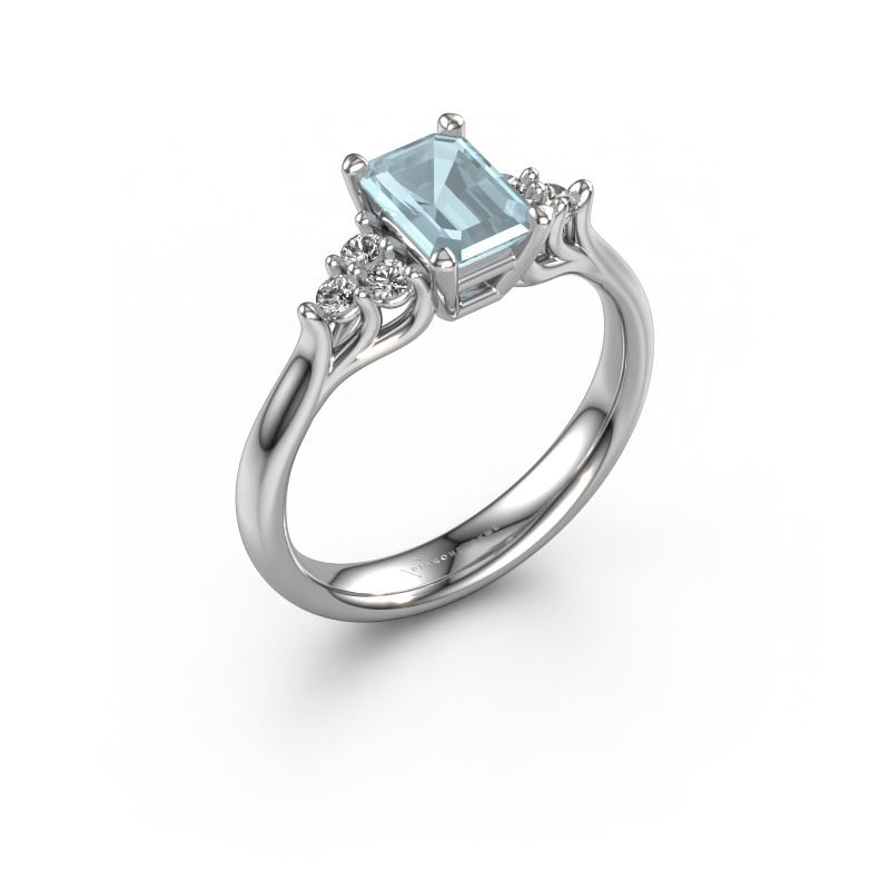 Image of Engagement ring Monika EME 950 platinum Aquamarine 7x5 mm