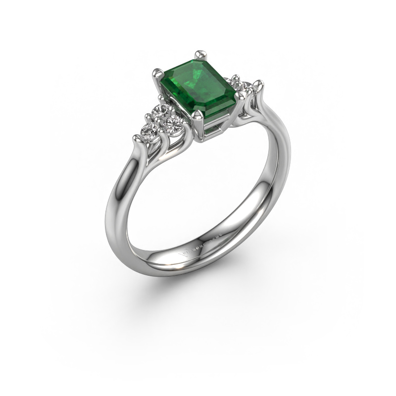 Image of Engagement ring Monika EME 950 platinum Emerald 7x5 mm