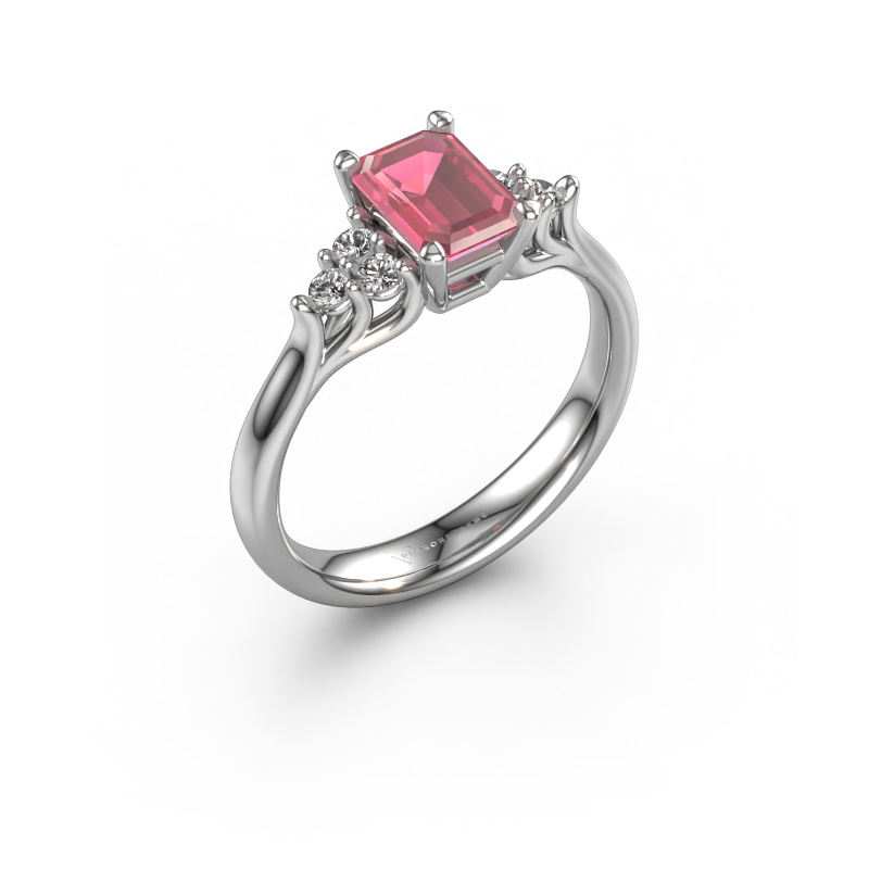 Image of Engagement ring Monika EME 950 platinum Tourmaline pink 7x5 mm